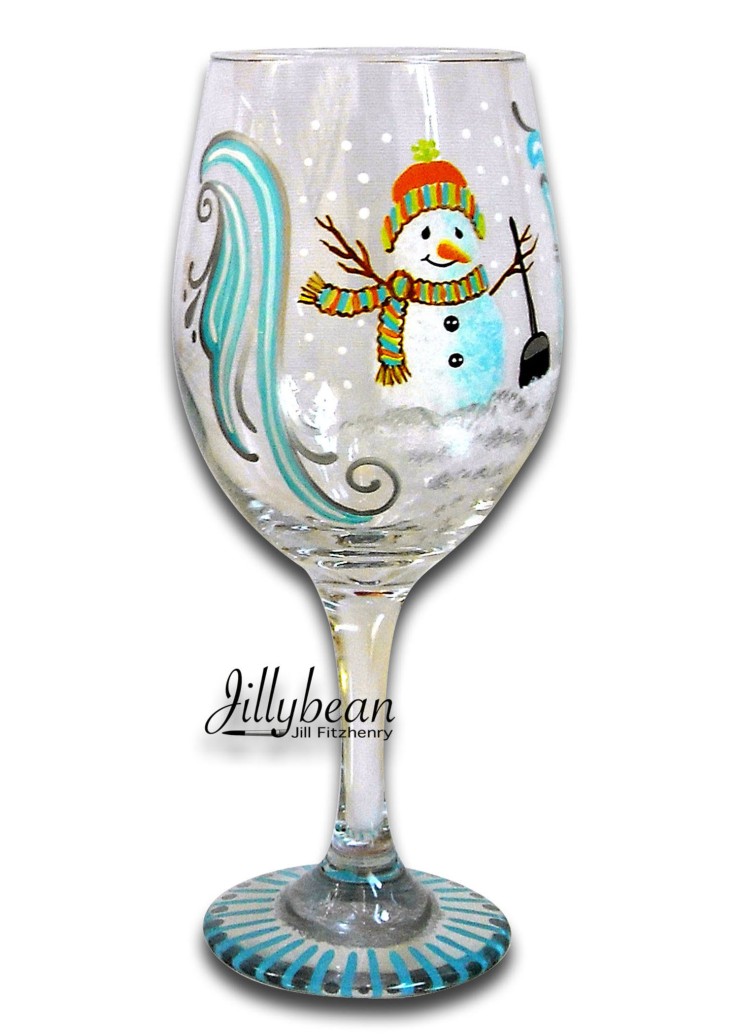 811 Snowman glass shovel by Jill Fitzhenry